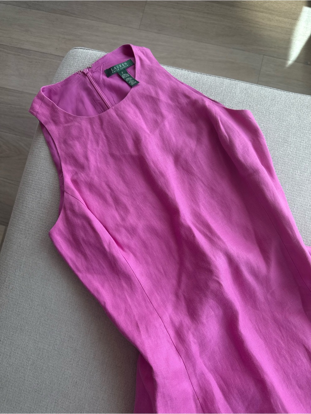 Lauren Ralph Lauren Bright Pink Linen Dress - Picture 4 of 13